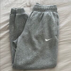 Nike Grey Fleece Joggers with White Swoosh